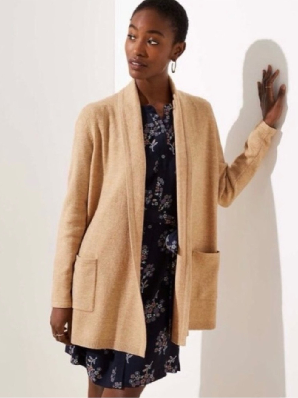 LOFT Soft Camel Cardigan Size Large NWT